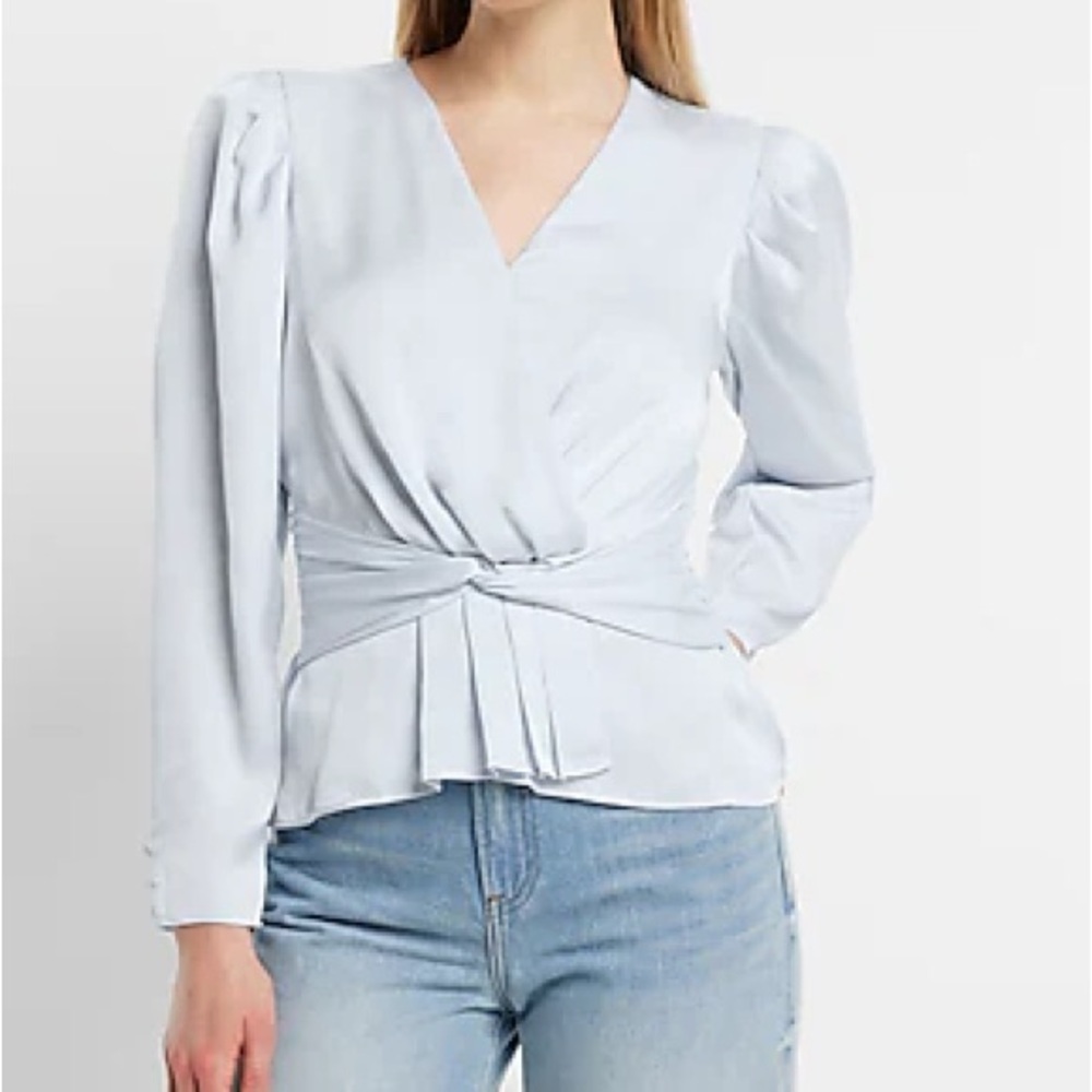 Elegant Light Blue Women's Top